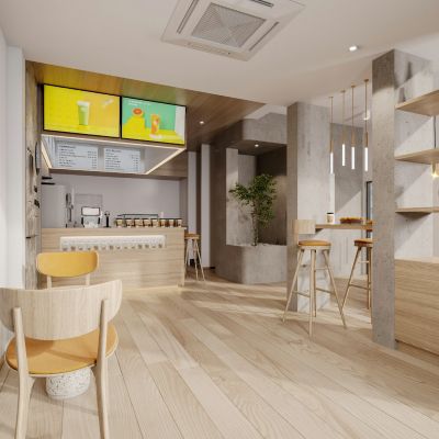 日式奶茶店甜品店3d模型