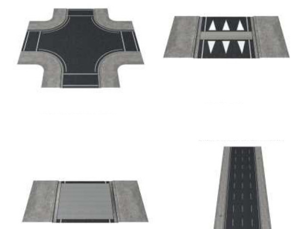 4组道路马路立交桥模型 DOSCH 3D：Roads