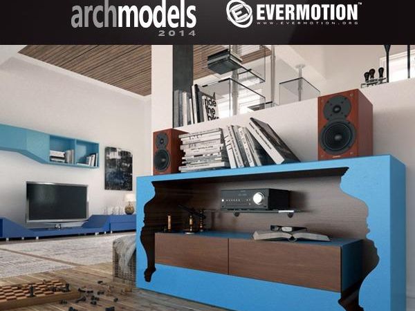 电视柜·背景墙·音响3d模型下载 Evermotion Archmodels Vol.144