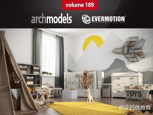 婴儿床玩具3D模型下载 Evermotion Archmodels.189