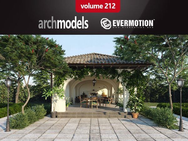 20套庭院景观3D模型下载 Evermotion Archmodels Vol 212