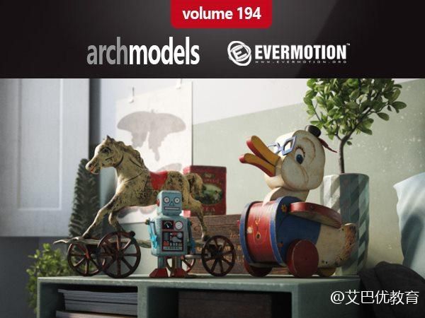 32套复古道具/旧玩具/容器/眼镜/手机/留声机3d模型下载Evermotion – Archmodels Vol. 194