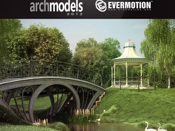 [公园栅栏围栏长椅3D模型下载] Evermotion Archmodels Vol.116