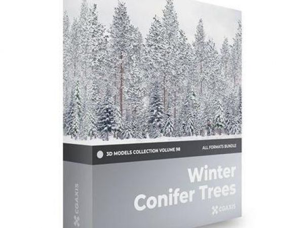 52个冬季针叶树3D模型下载 CGAxis第98卷
