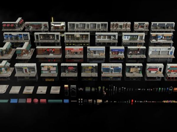Kitbas3D -Storefronts (2021) 店铺、门头3D模型