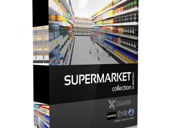 CGAxis第32卷超市货架3D模型下载