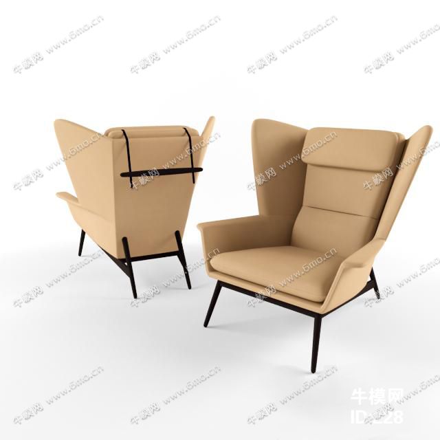 现代皮革休闲椅
