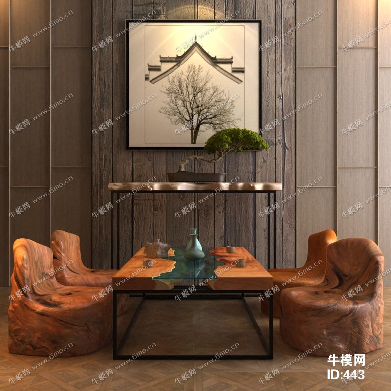 中式茶几桌椅组合