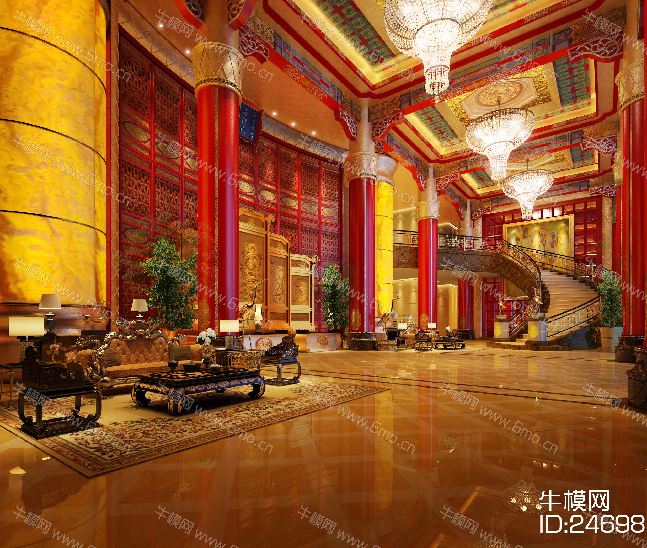 中式风格酒店大厅