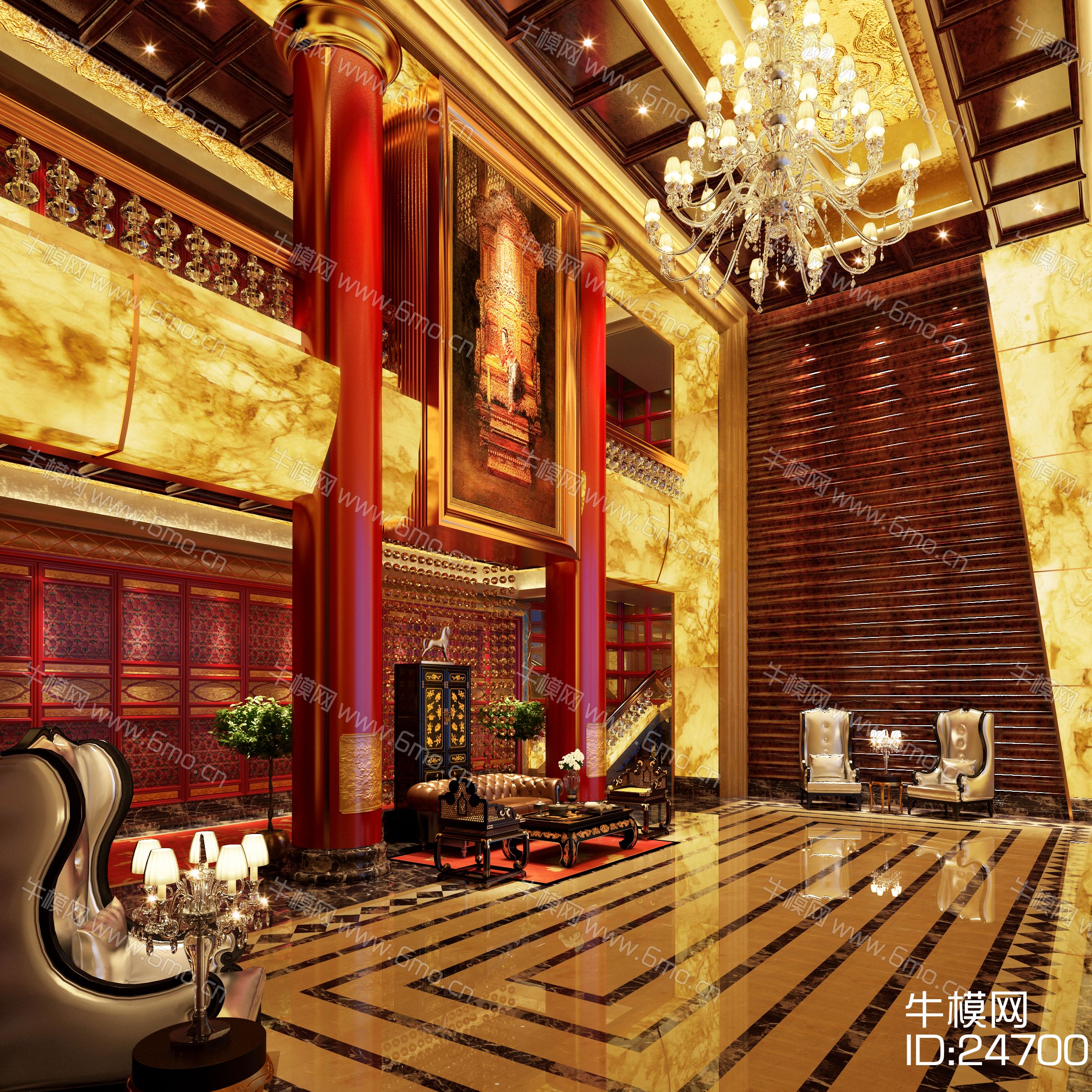 中式风格酒店大厅