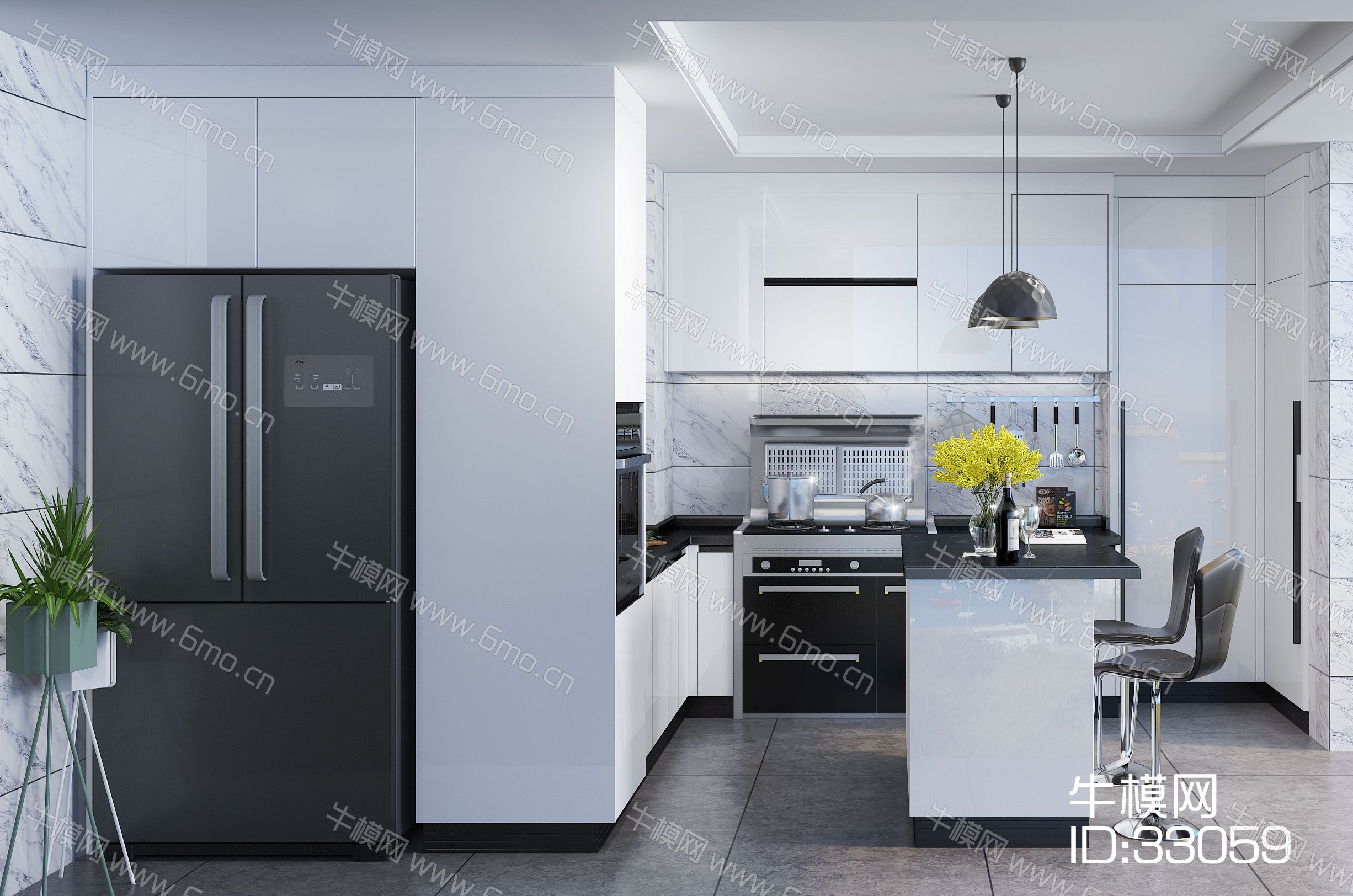 现代厨房橱柜  厨房电器 厨房用品