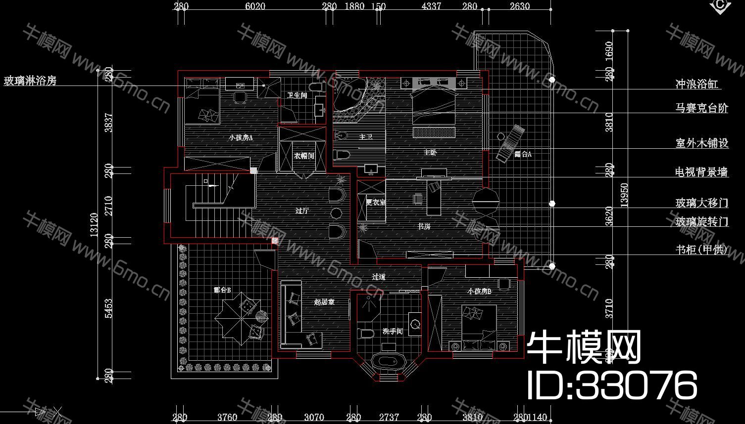 三层现代别墅施工图