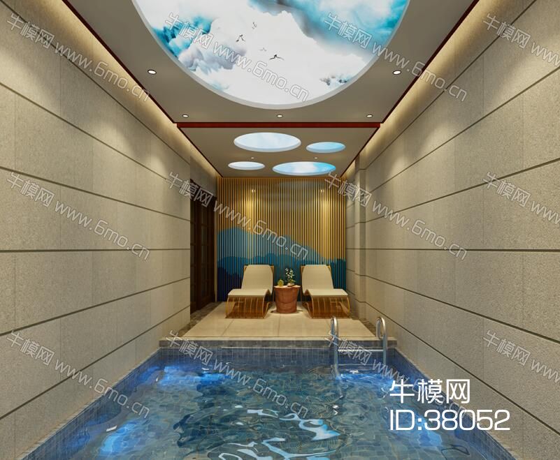 新中式别墅游泳池