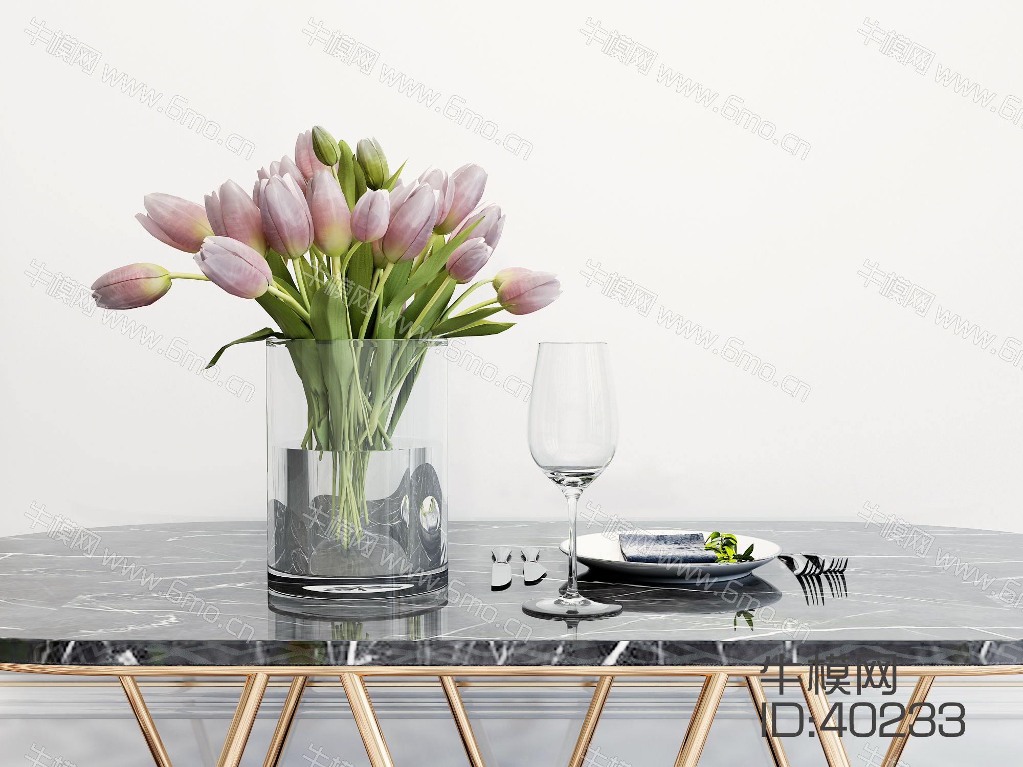 现代花瓶餐具摆件组合