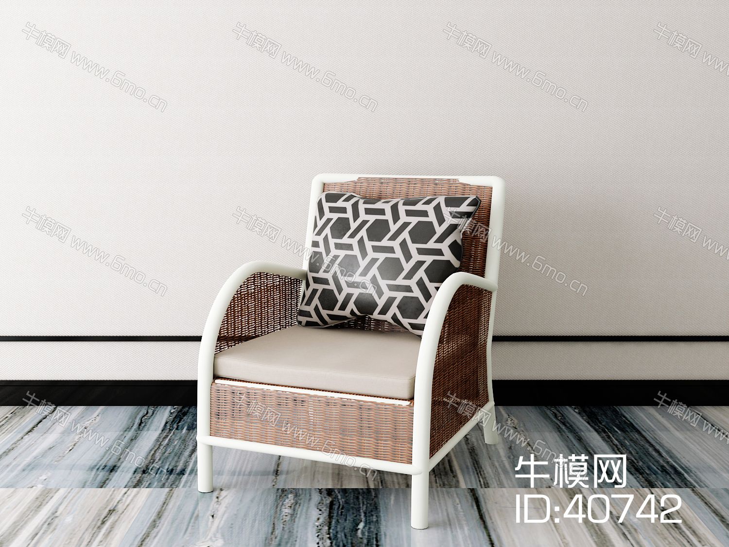 新中式单人藤椅