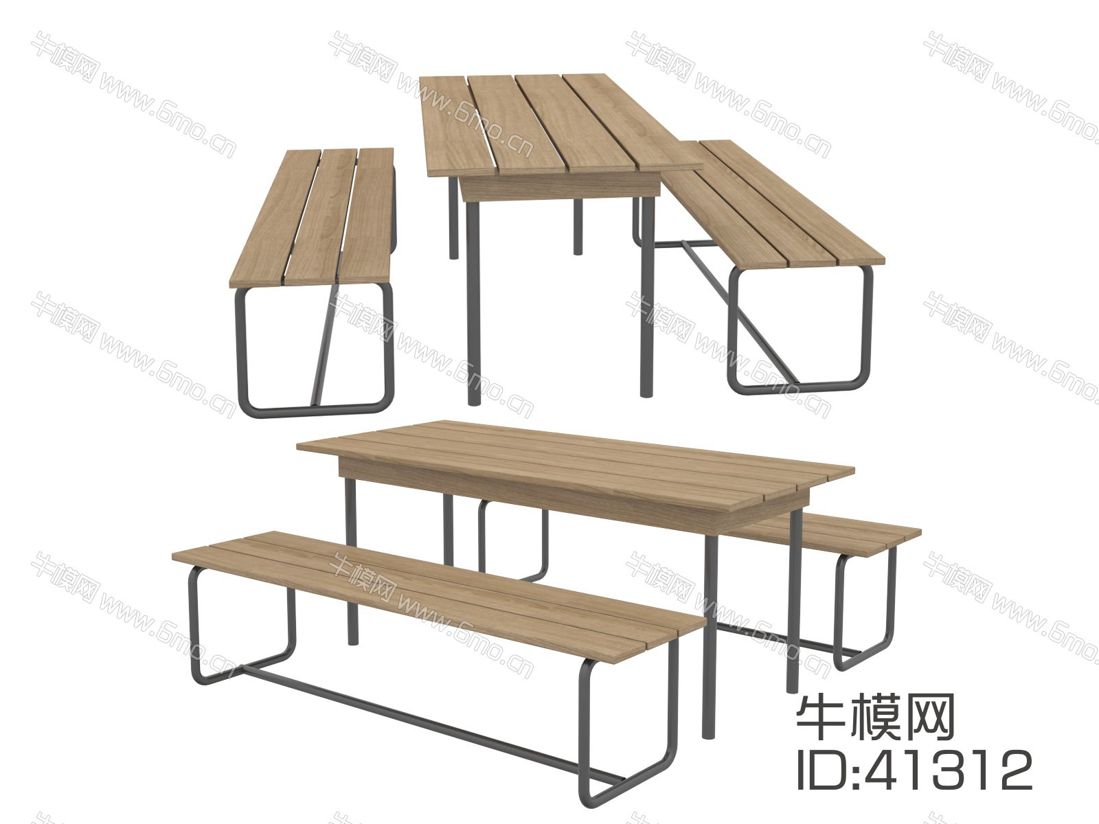 现代实木户外桌椅组合