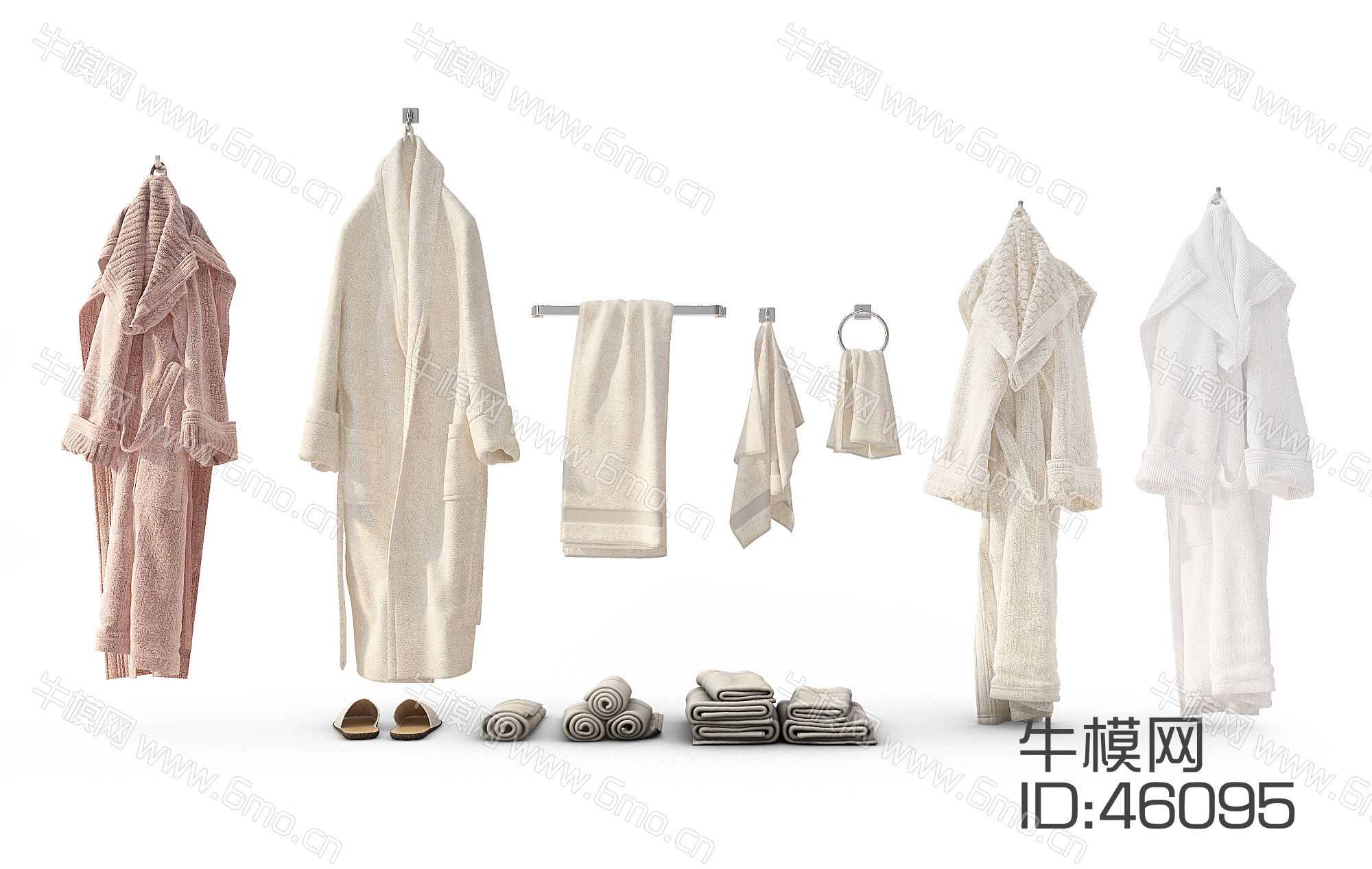 现代浴袍、毛巾组合