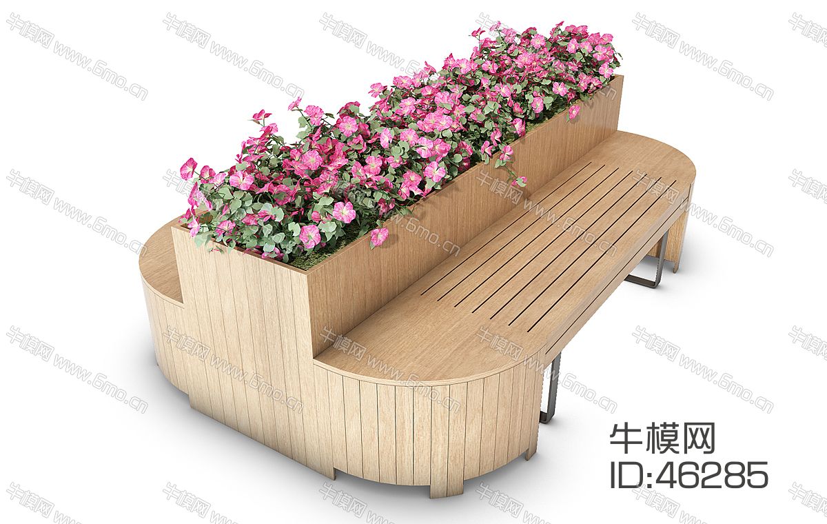 现代户外植物花坛花槽休闲座椅