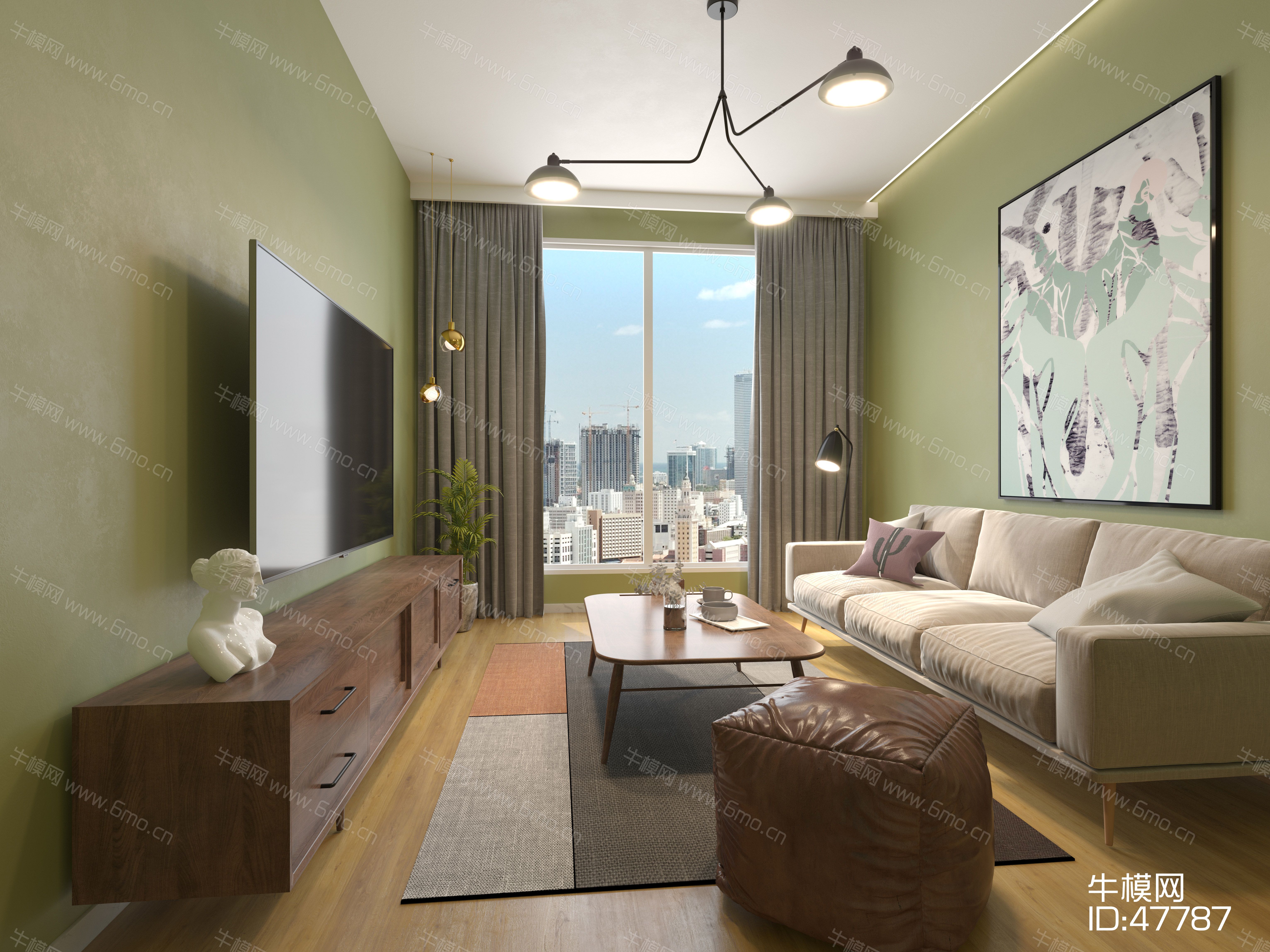 cr客厅效果图3d模型下载