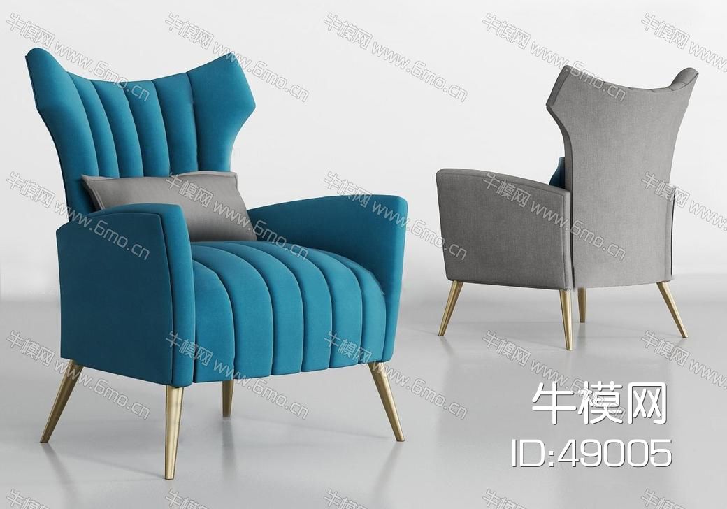 现代布艺金属沙发椅