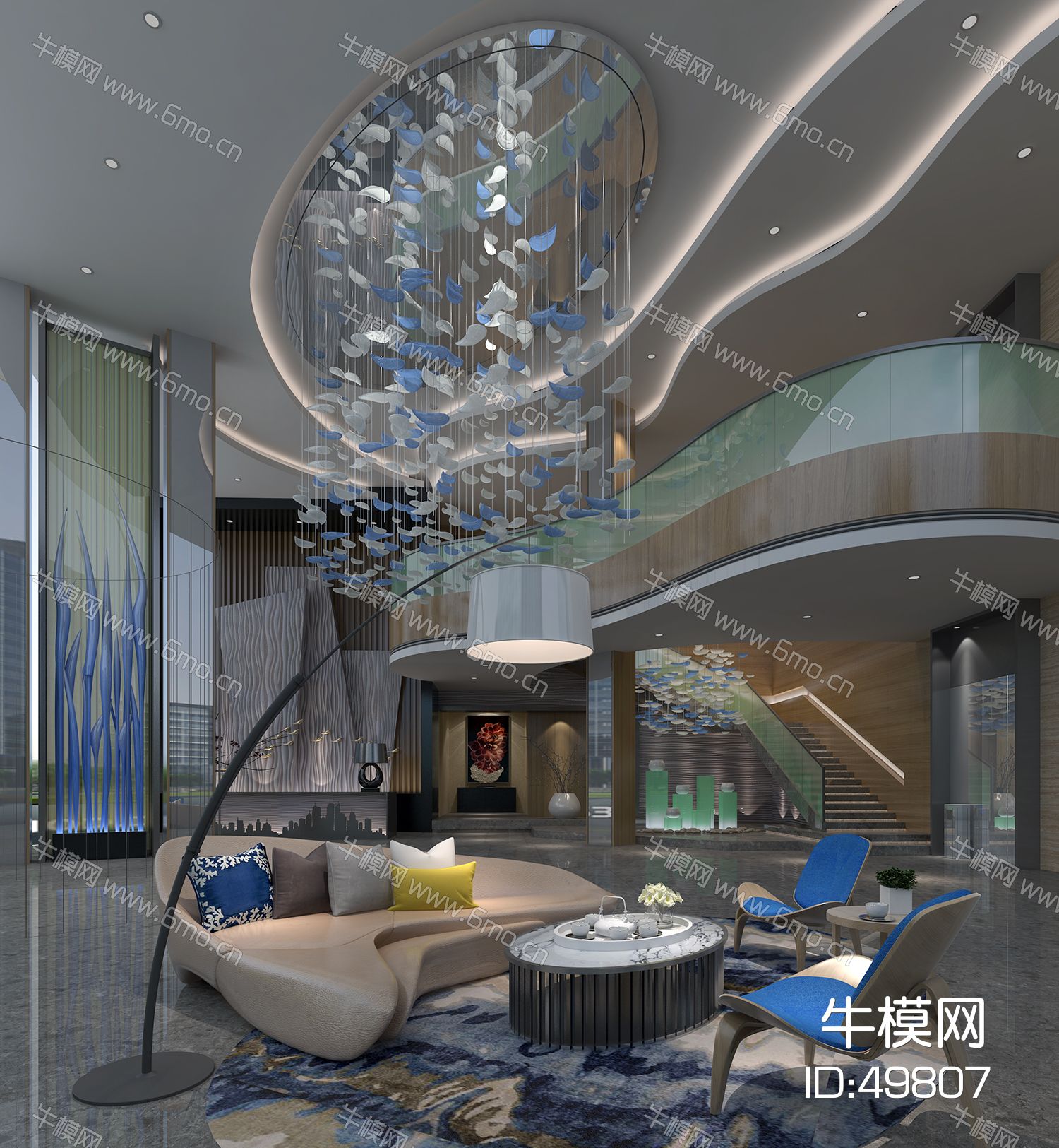 现代公司前台大堂
