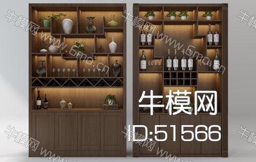 新中式实木酒柜