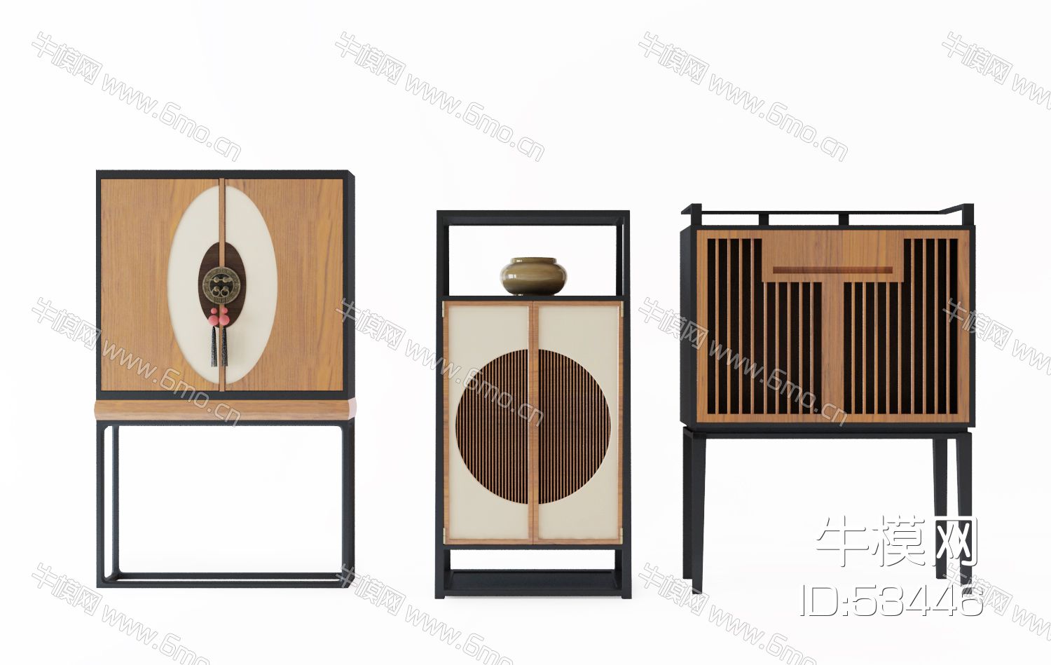中式实木装饰柜组合