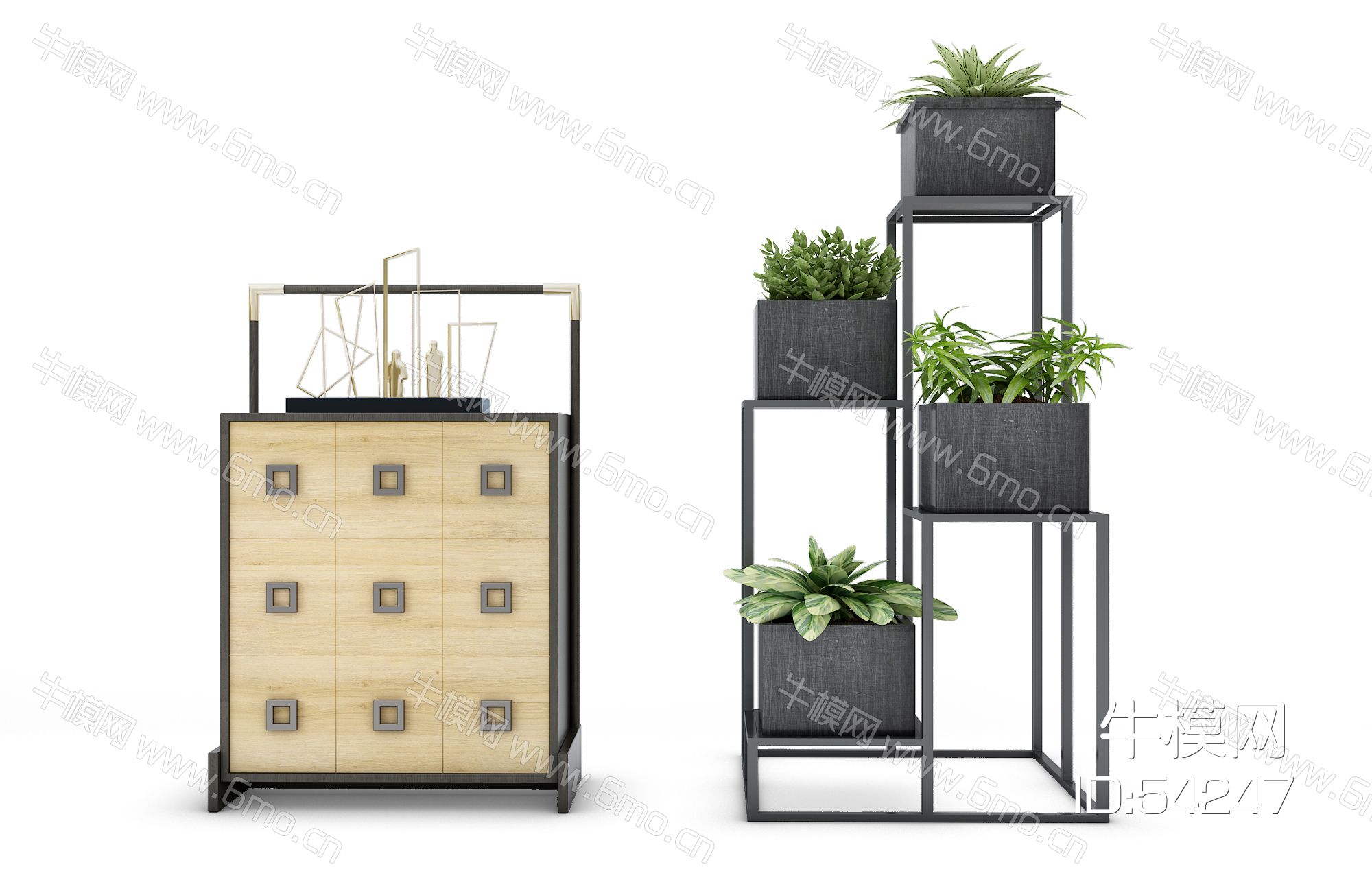 盆栽植物装饰柜