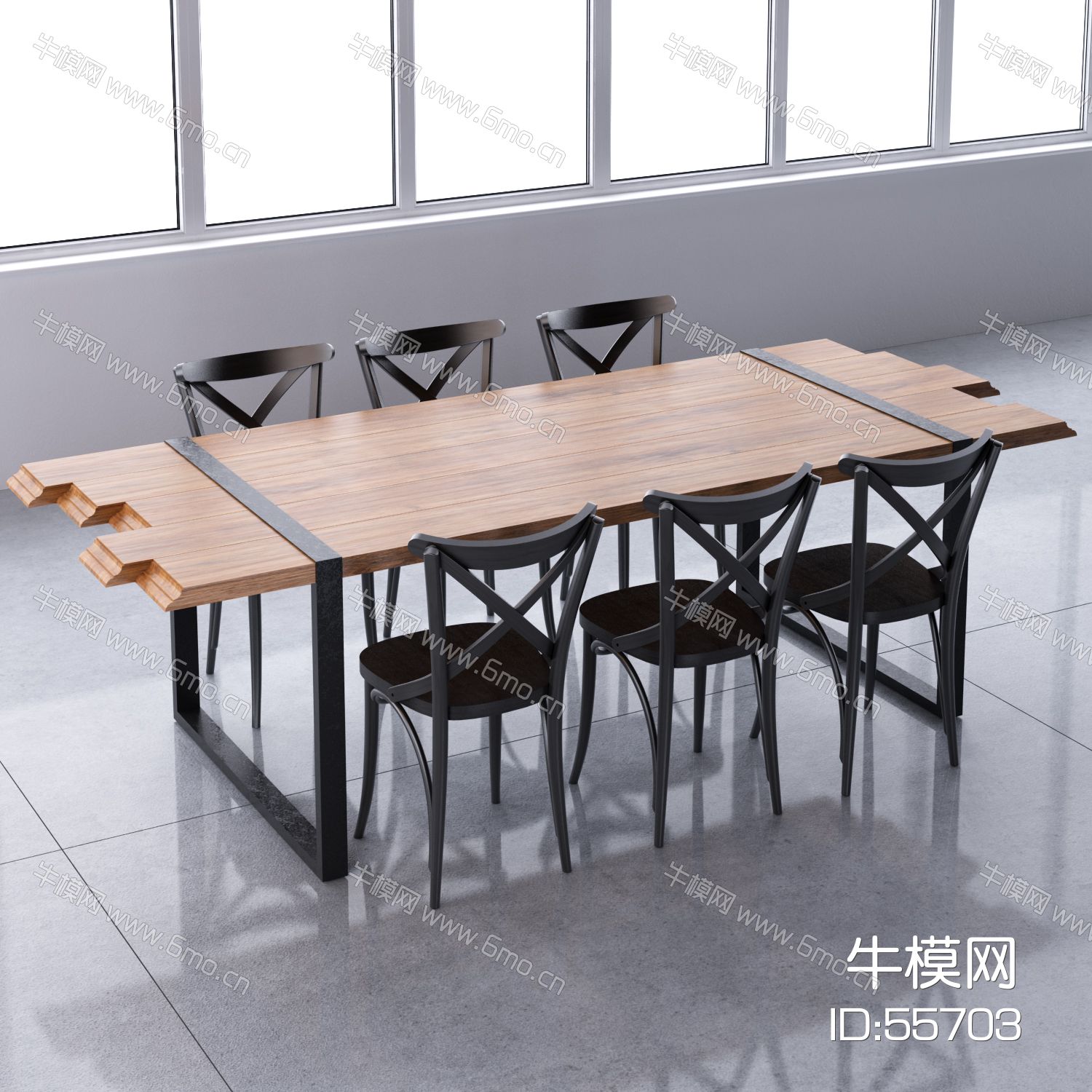现代北欧餐桌椅组合