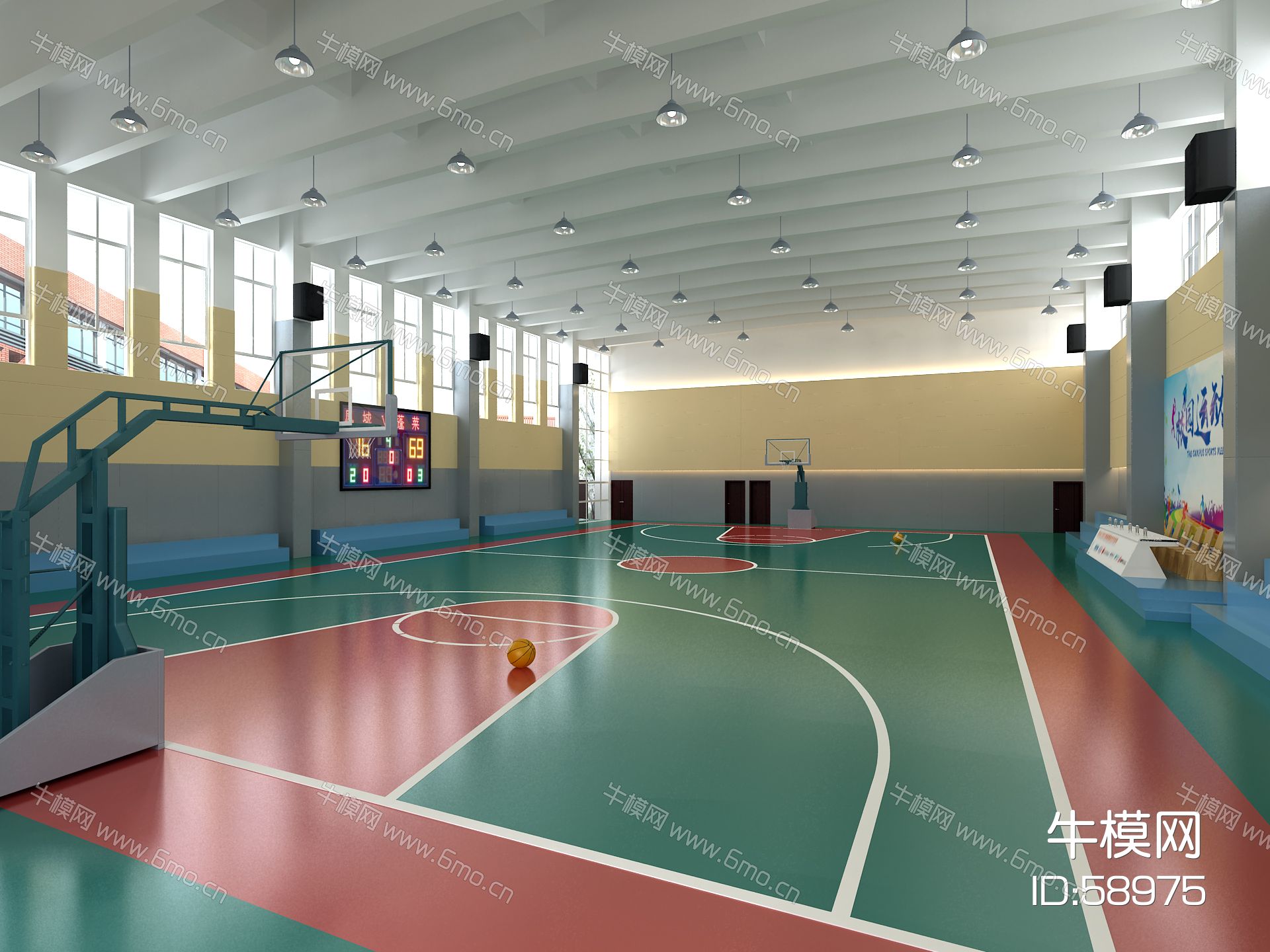 现代室内篮球场