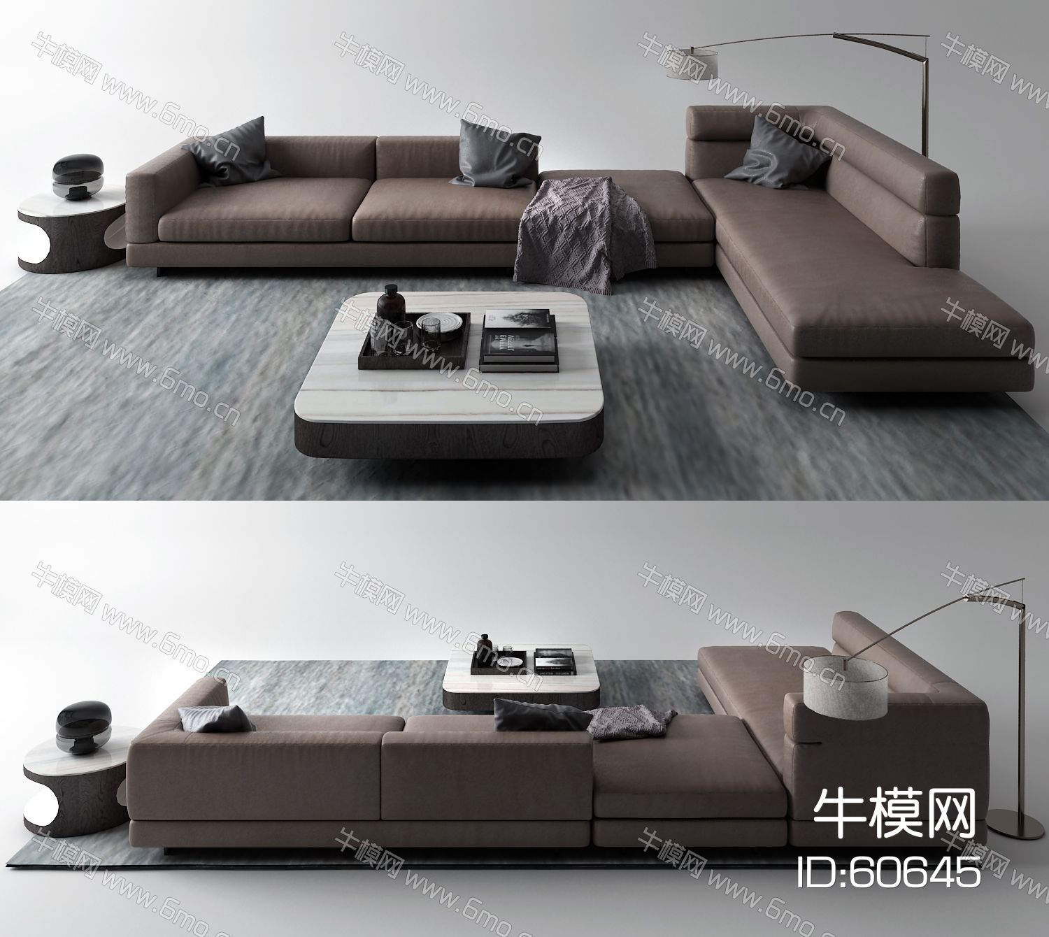 现代皮革沙发