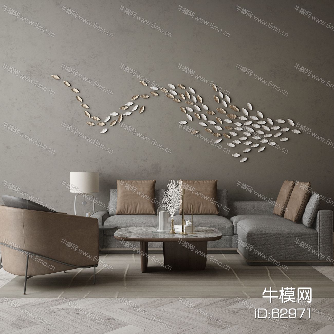 现代家居组合，饰品，沙发柜子挂画