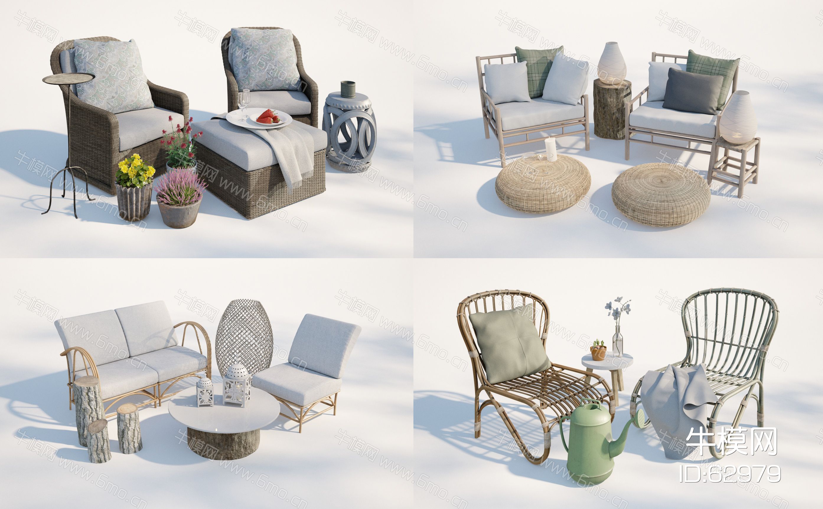 现代庭院小品，庭院沙发茶几组合，沙发茶几组合，休闲躺椅，休闲座椅，桌椅组合，园林景观小品