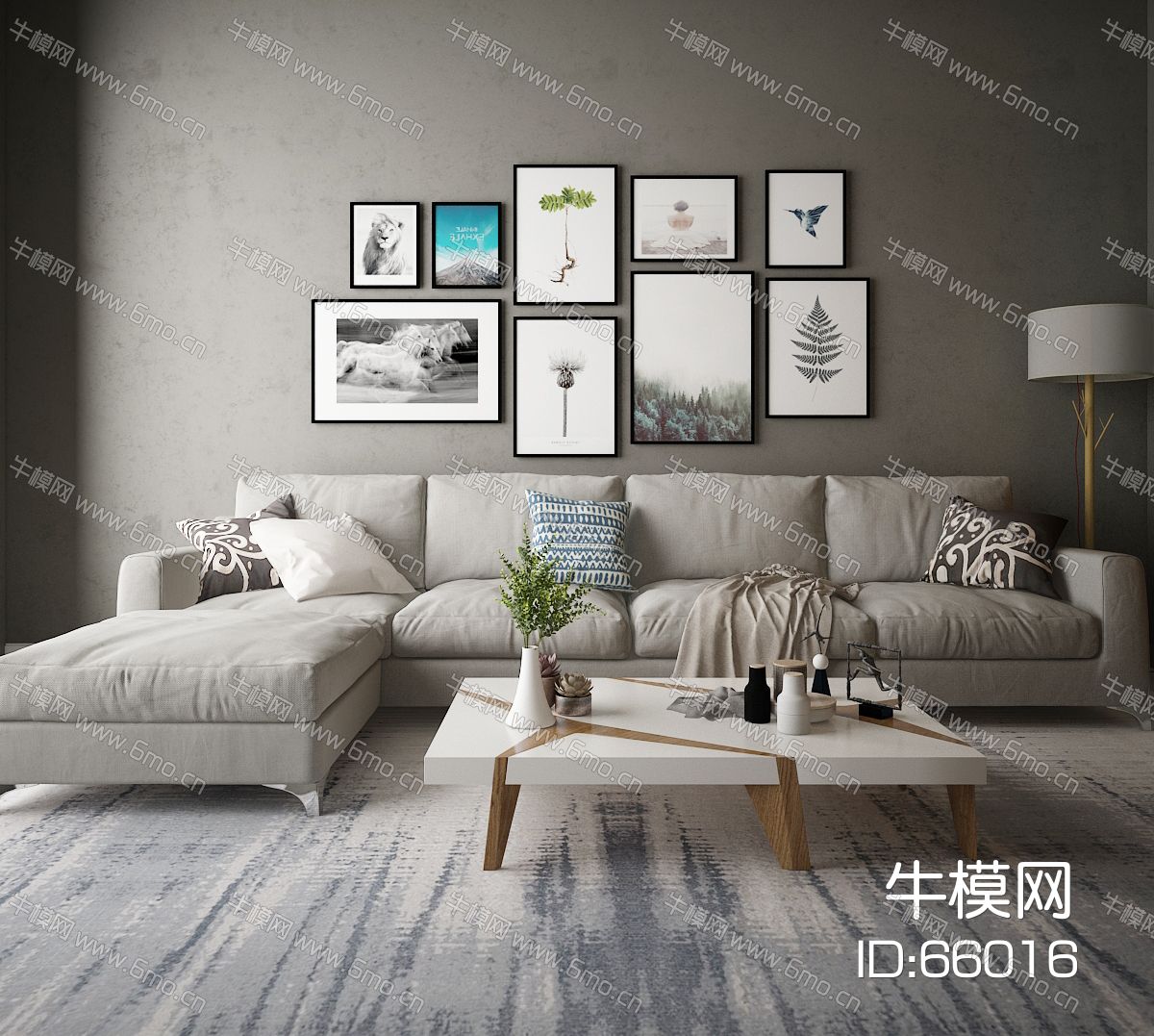 现代家居组合，饰品，沙发柜子挂画