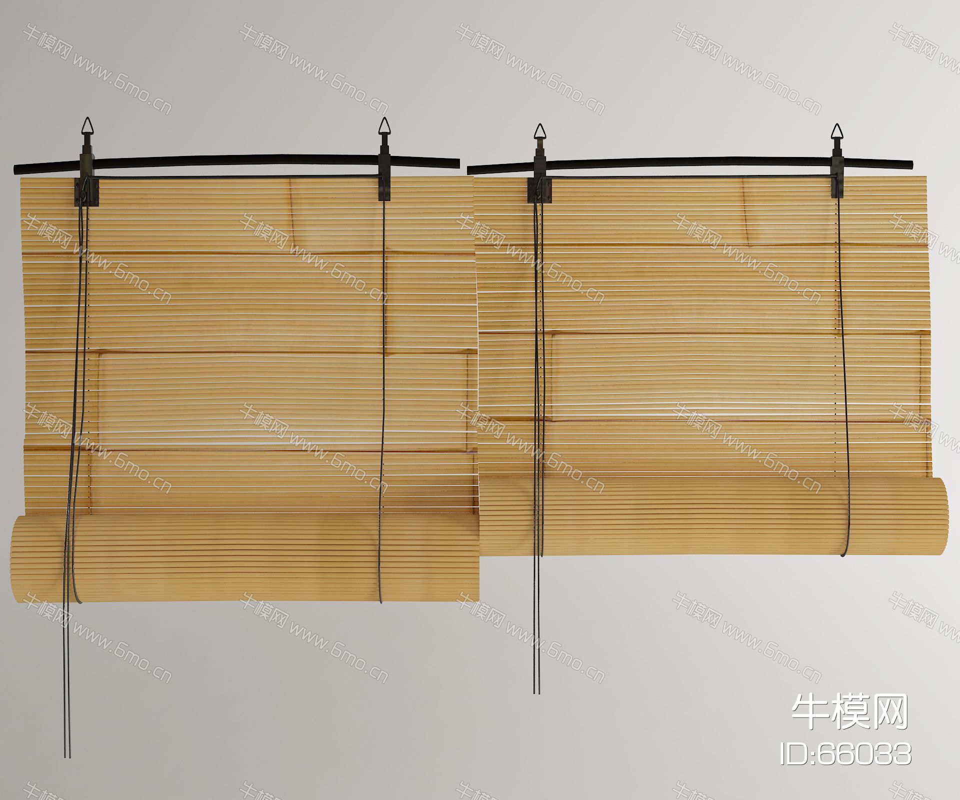的现代窗帘效果图素材免费下载,本作品主题是现代百叶帘 竹帘3d模型