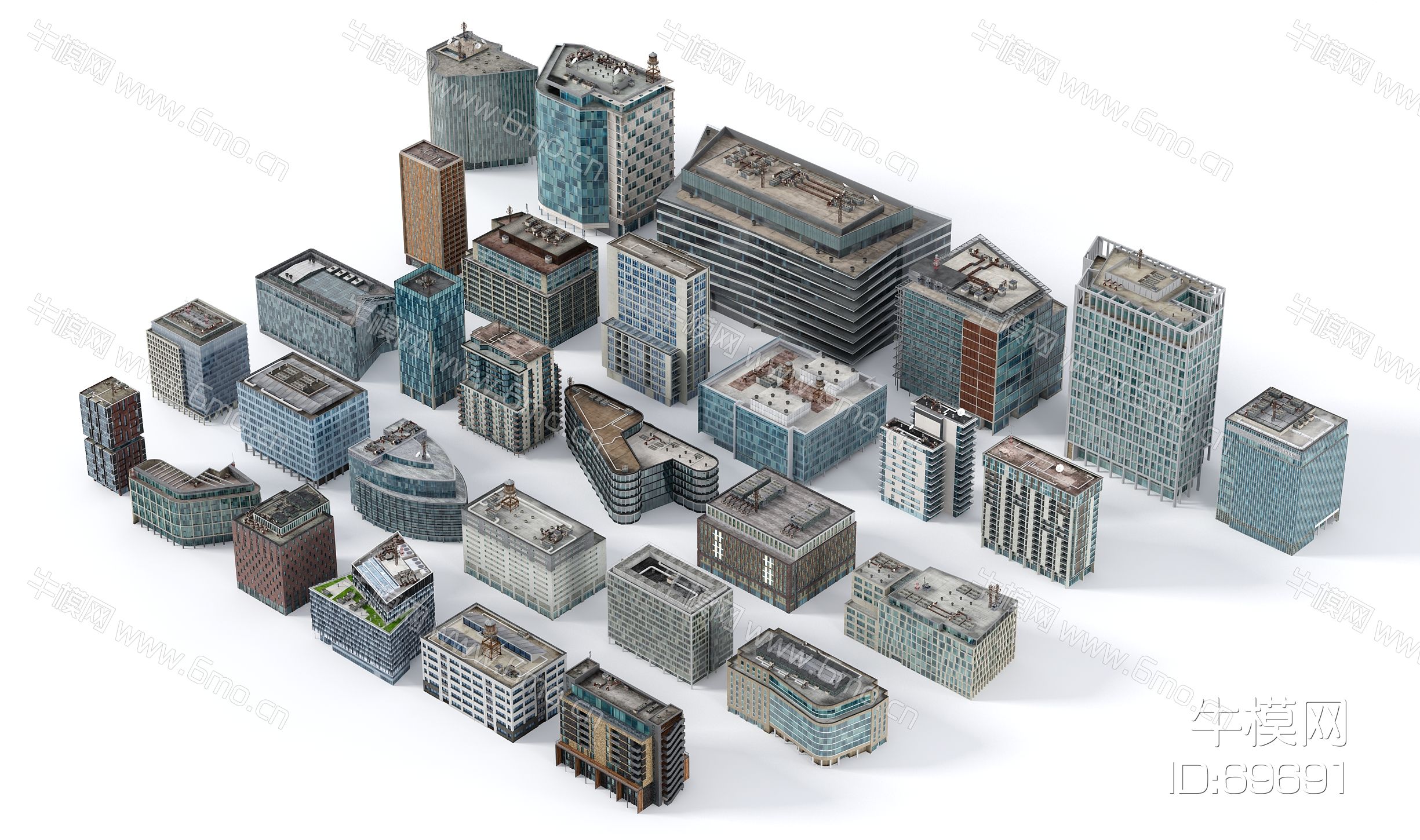 现代建筑群，建筑群，写字楼，商业楼，鸟瞰建筑，建筑配楼，建筑裙楼