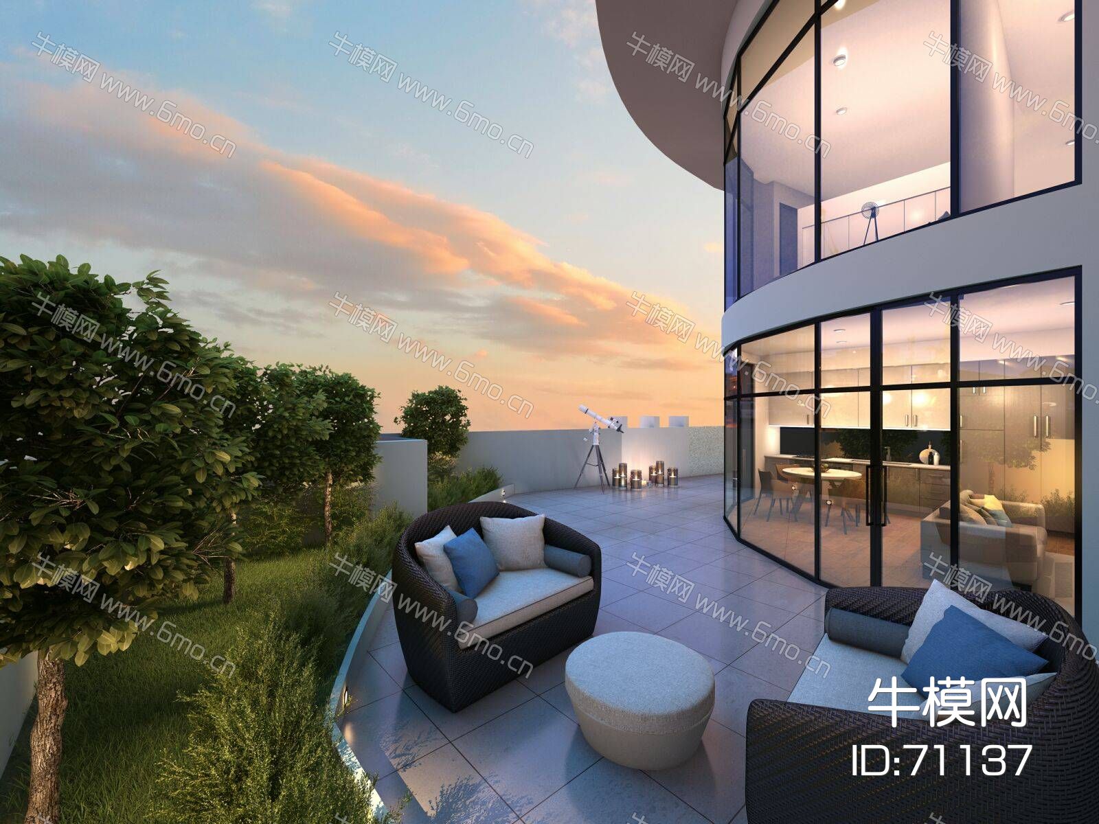 现代住宅阳台景观