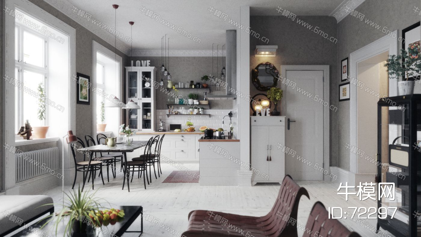 斯堪的纳维亚-北欧家具风格室内设计场景