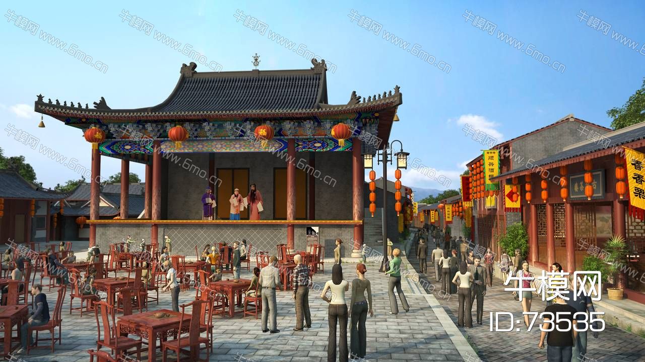 中式古代戏台戏院