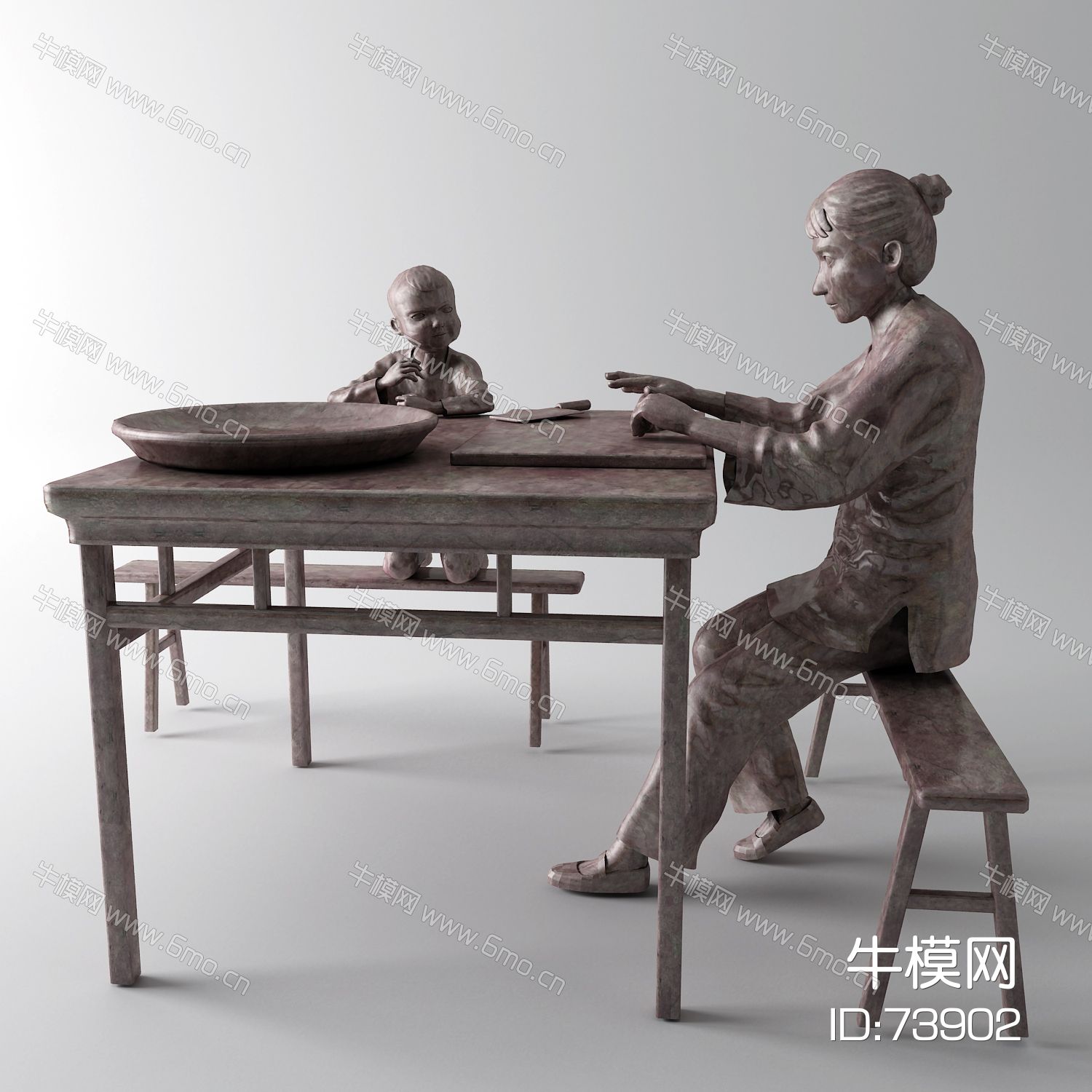 中式人物雕塑