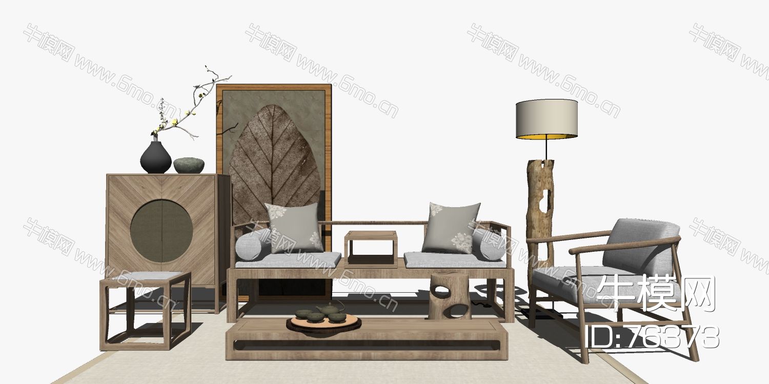新中式实木家具沙发