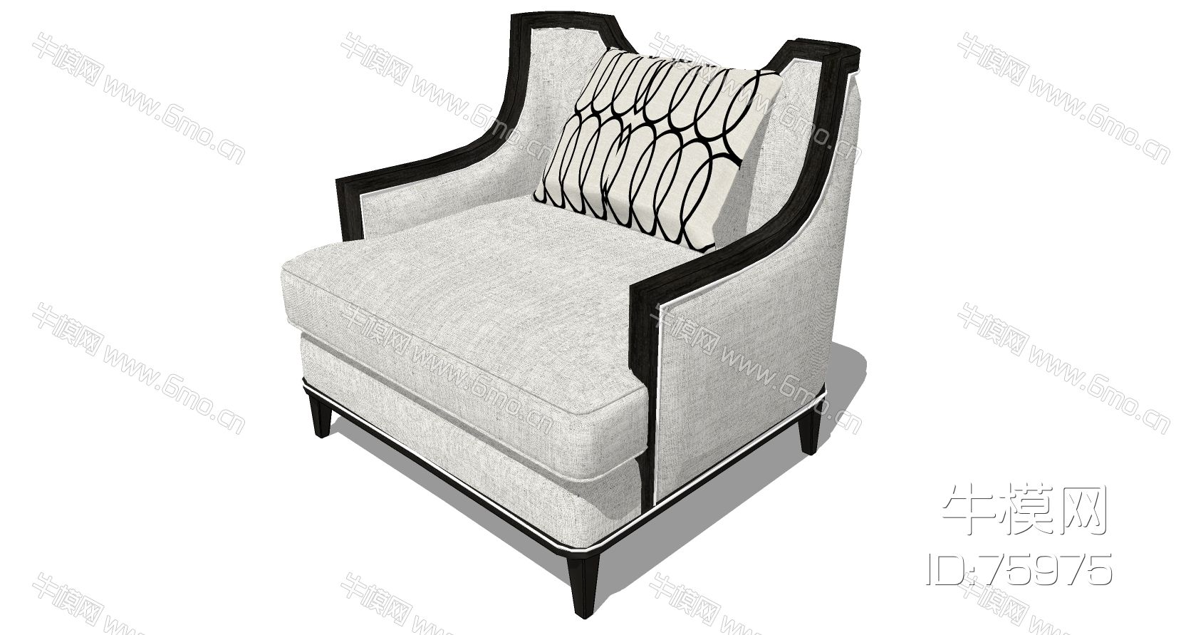 新中式简欧式现代单人休闲沙发
