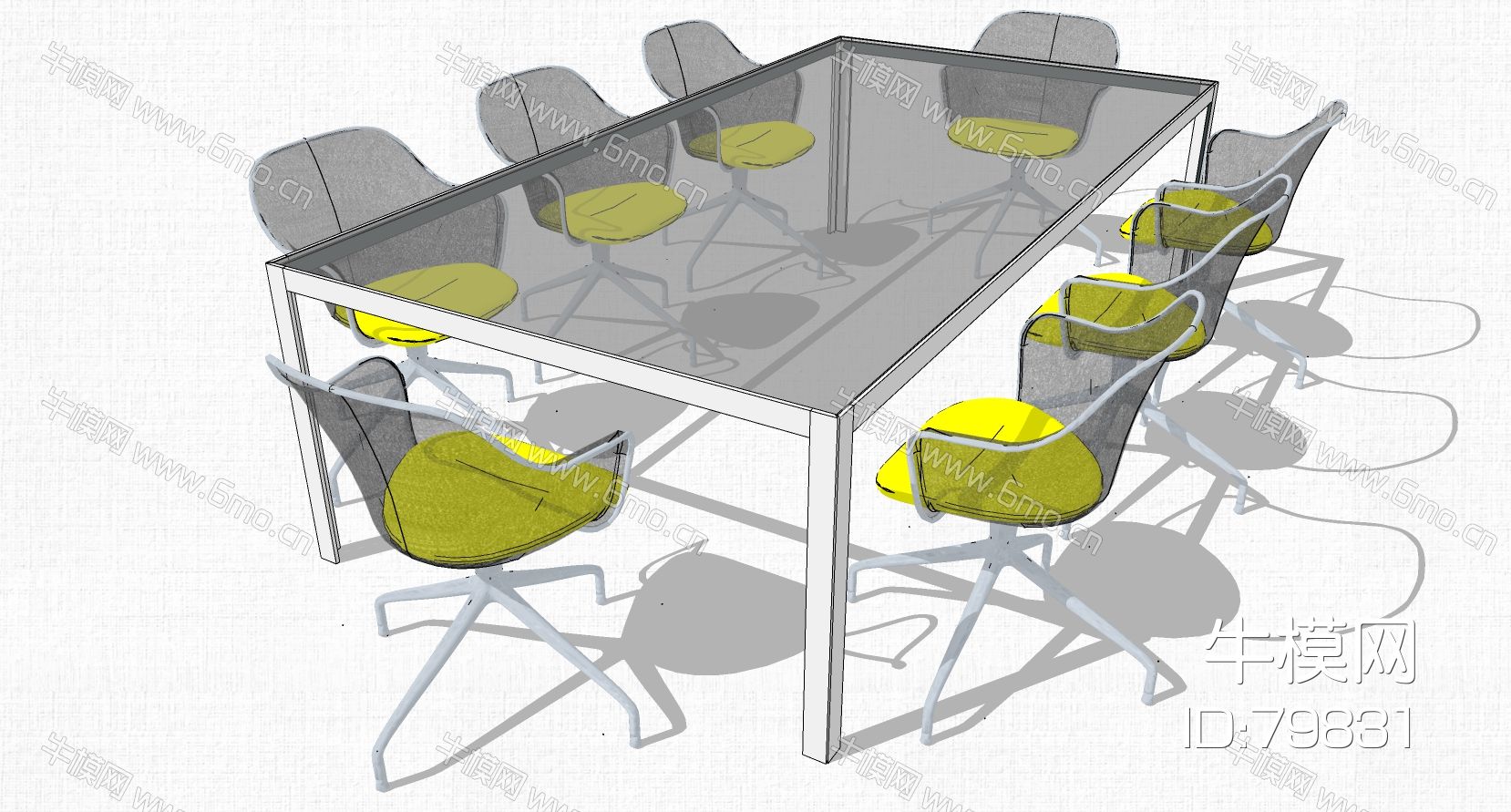 现代极简办公会议桌椅子