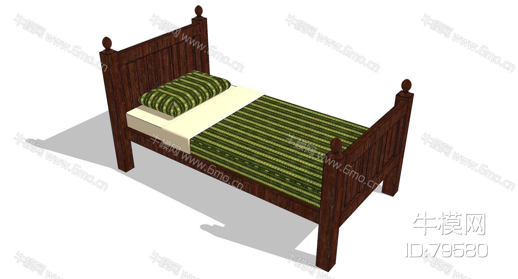 美式法式实木儿童单人床