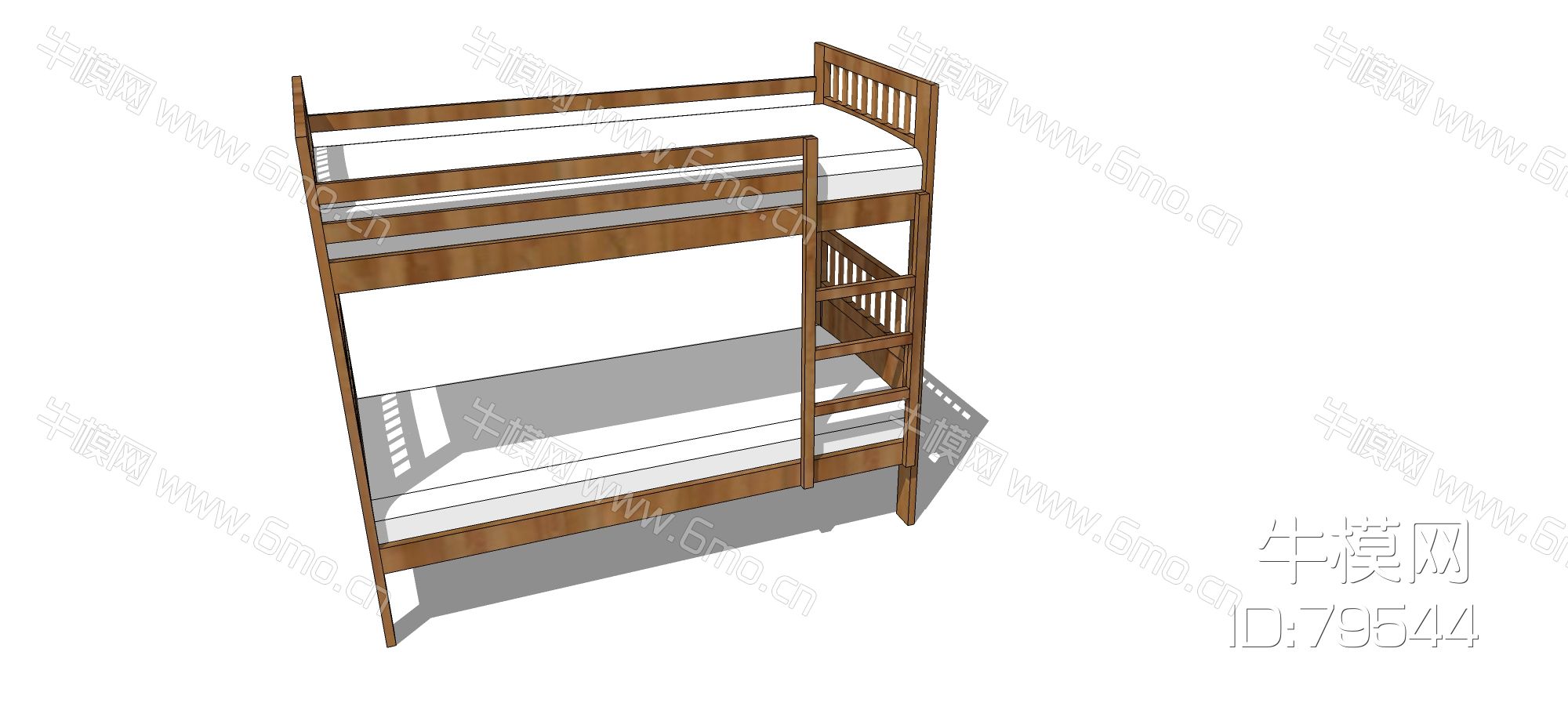 现代实木上铺高低床