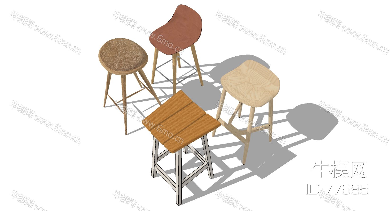 现代实木吧台吧椅