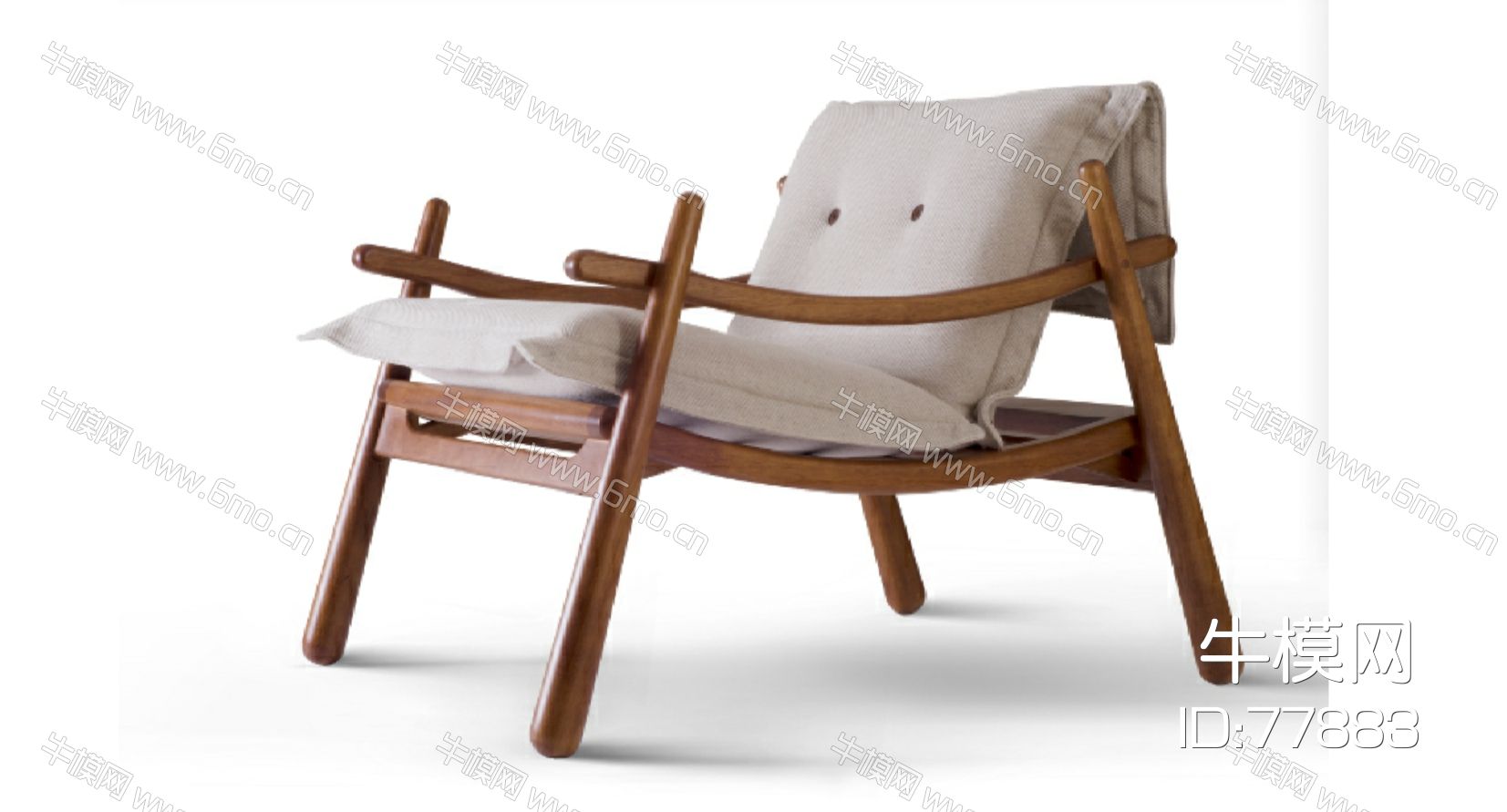 北欧简约单人实木休闲沙发椅