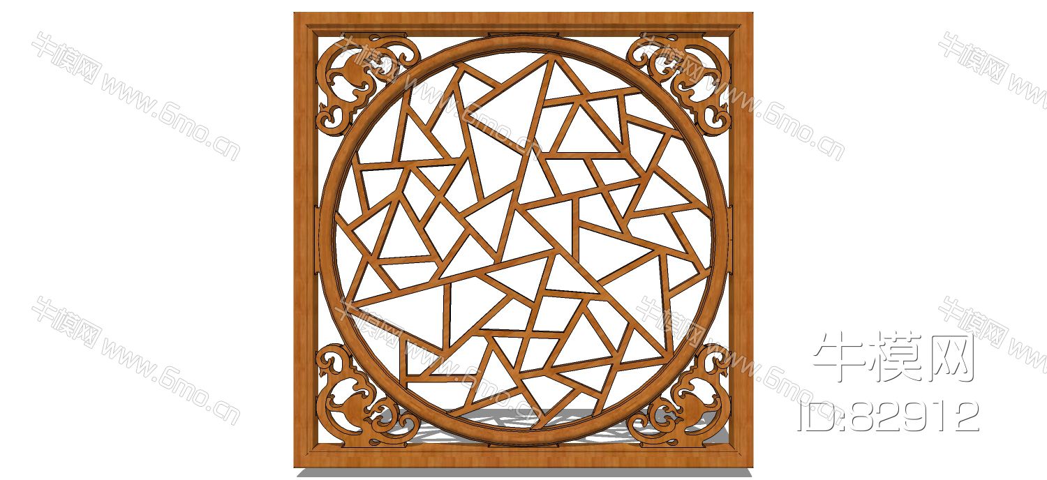 中式花格雕花花窗屏风隔断