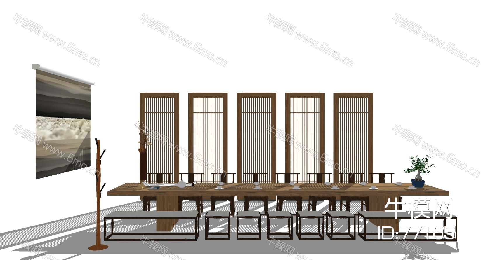 新中式茶室茶桌椅