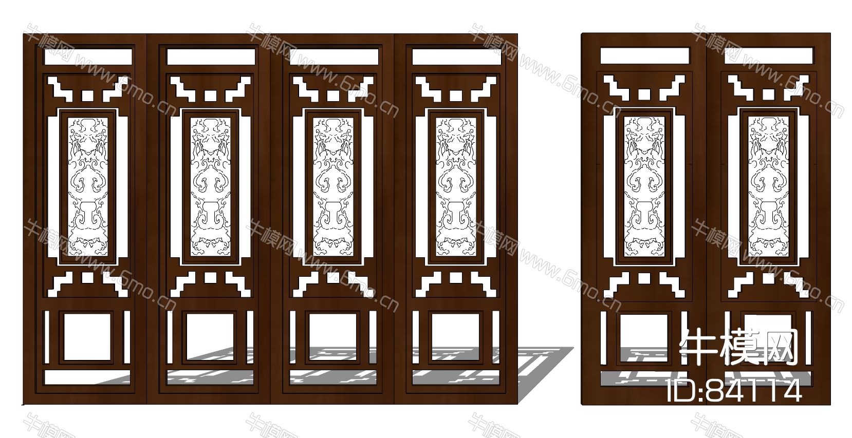 中式木花格屏风门扇